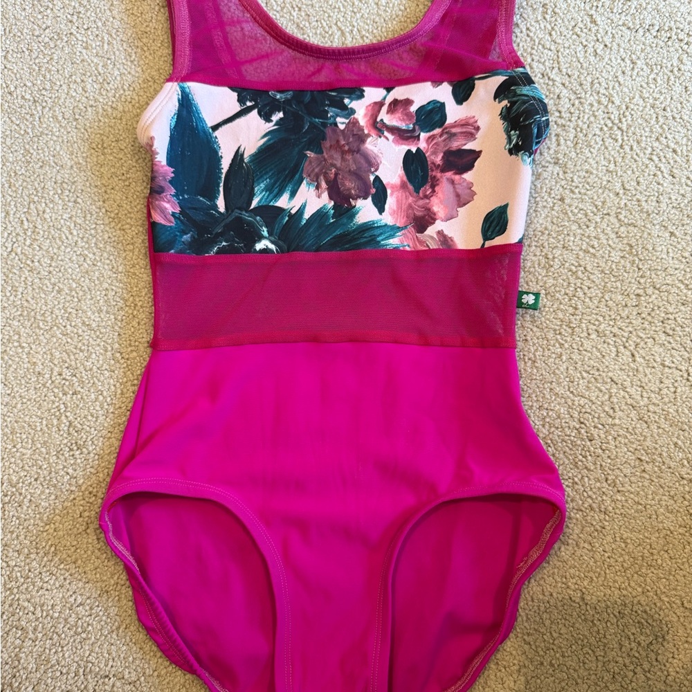 Luckyleo Floral Mesh Leotard